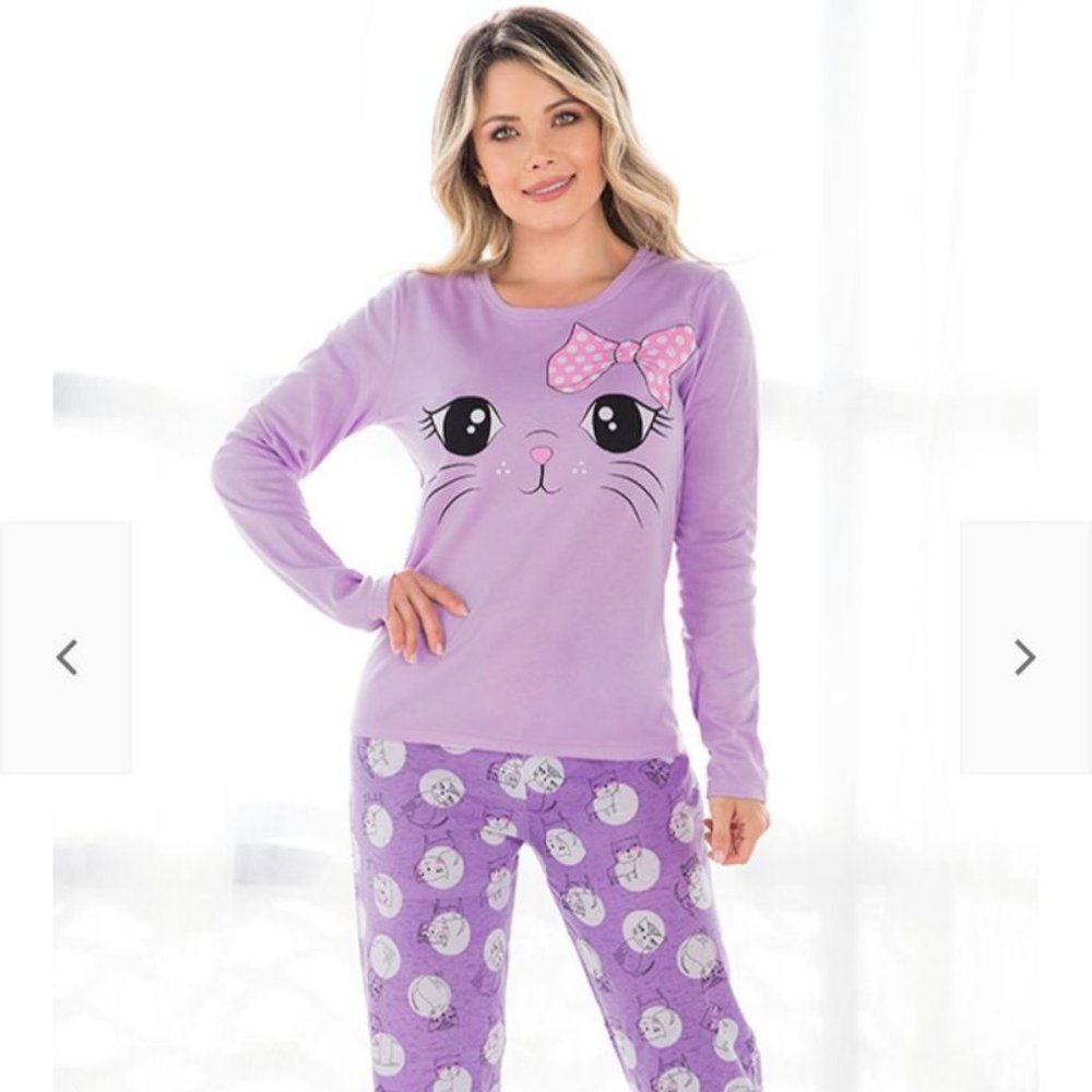 NWT Cat with Whiskers Purple 2 piece Pajama Set